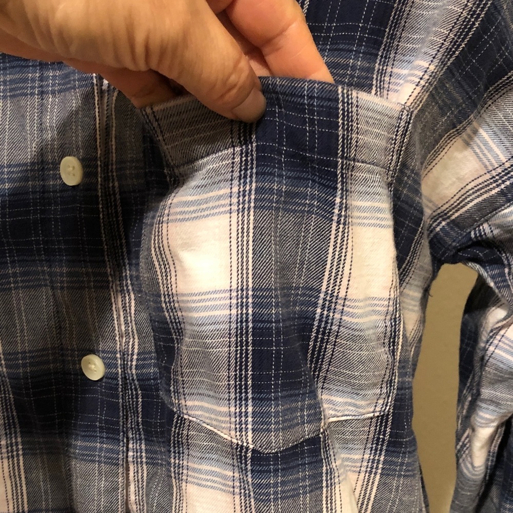 Women’s Blue and White Plaid Shirt - Picture 8 of 12
